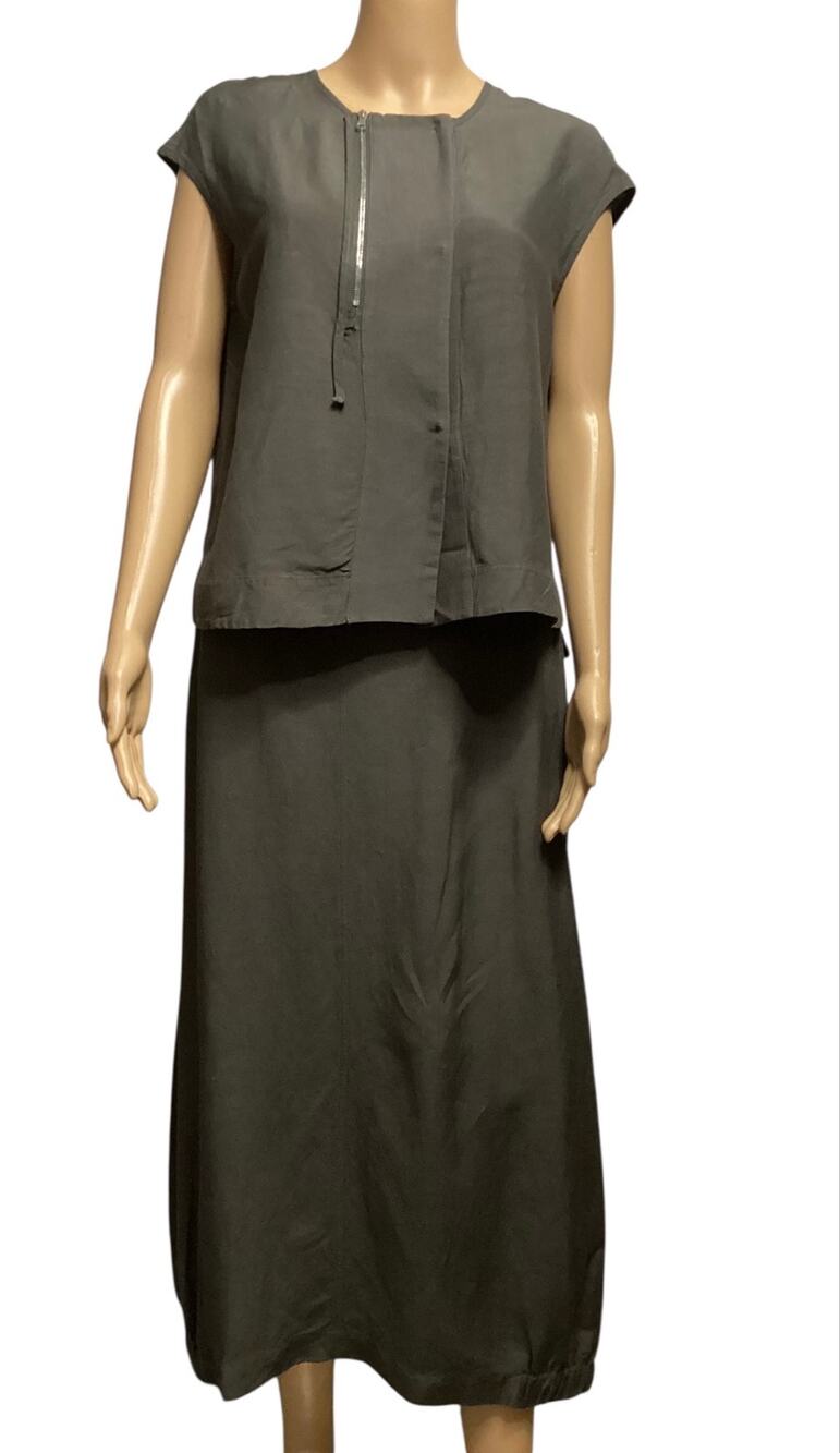 Crea Concept two-piece linen blend blouse & skirt set minimalist, lagenlook M/38